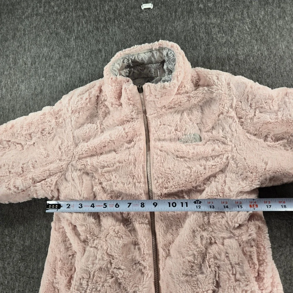 The North Face‎ Girls Reversible Mossbud Swirl Jacket L 14/16 Pink Gray Digital